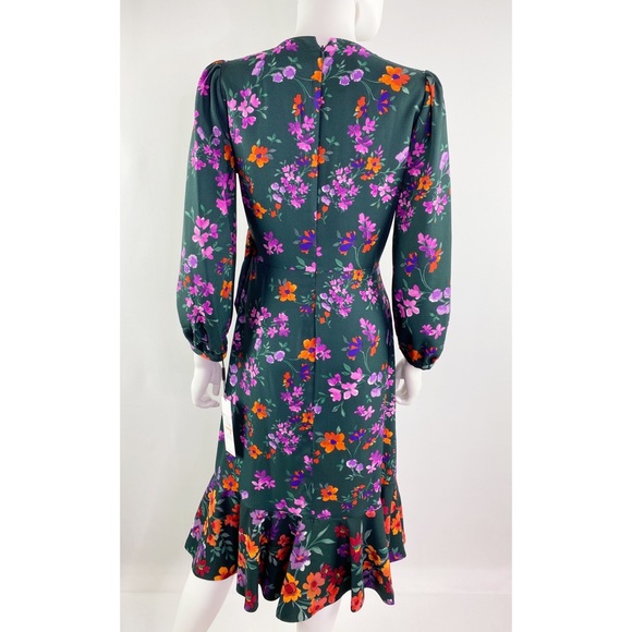 NWT Calvin Klein Malachite Green Floral Wrap Dress - Picture 8 of 10